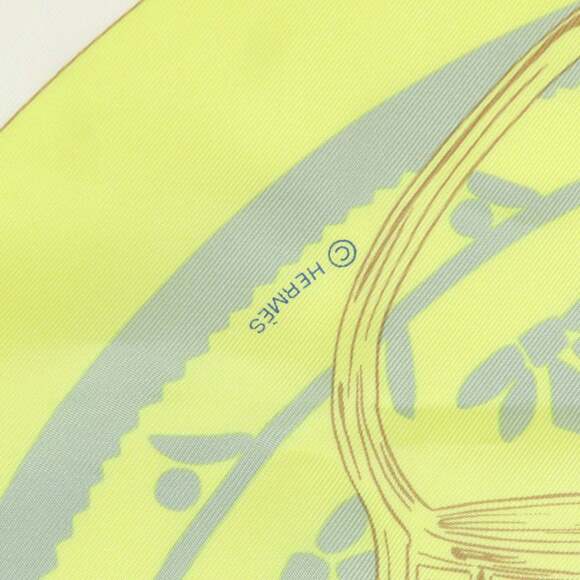 HERMES Yellow Silk Scarf - Picture 5 of 13